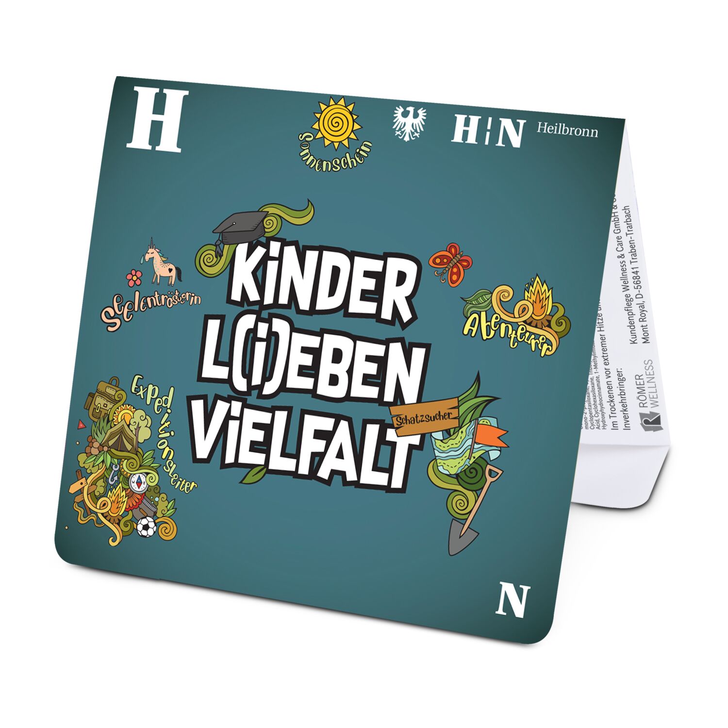 Ein Bogen individuell gestaltbarer Haut-Tattoos in einem frei gestaltbaren Kartonmäppchen.