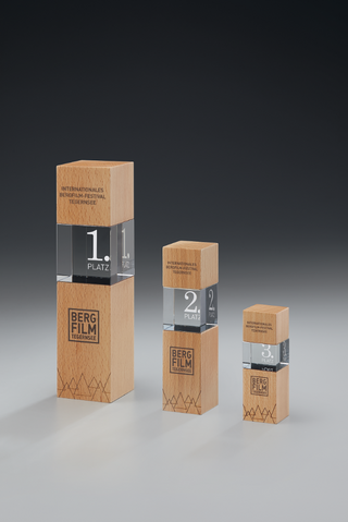 Holz Kristallglas-Award "Wooden Cubix"