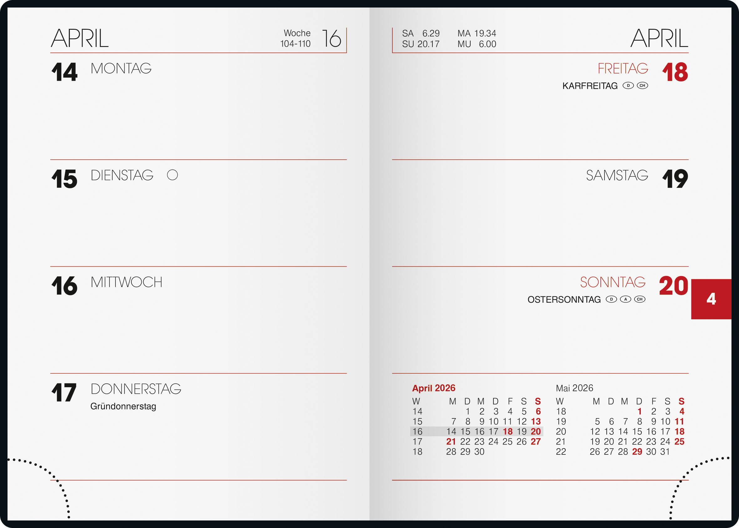 Mini-Taschenkalender