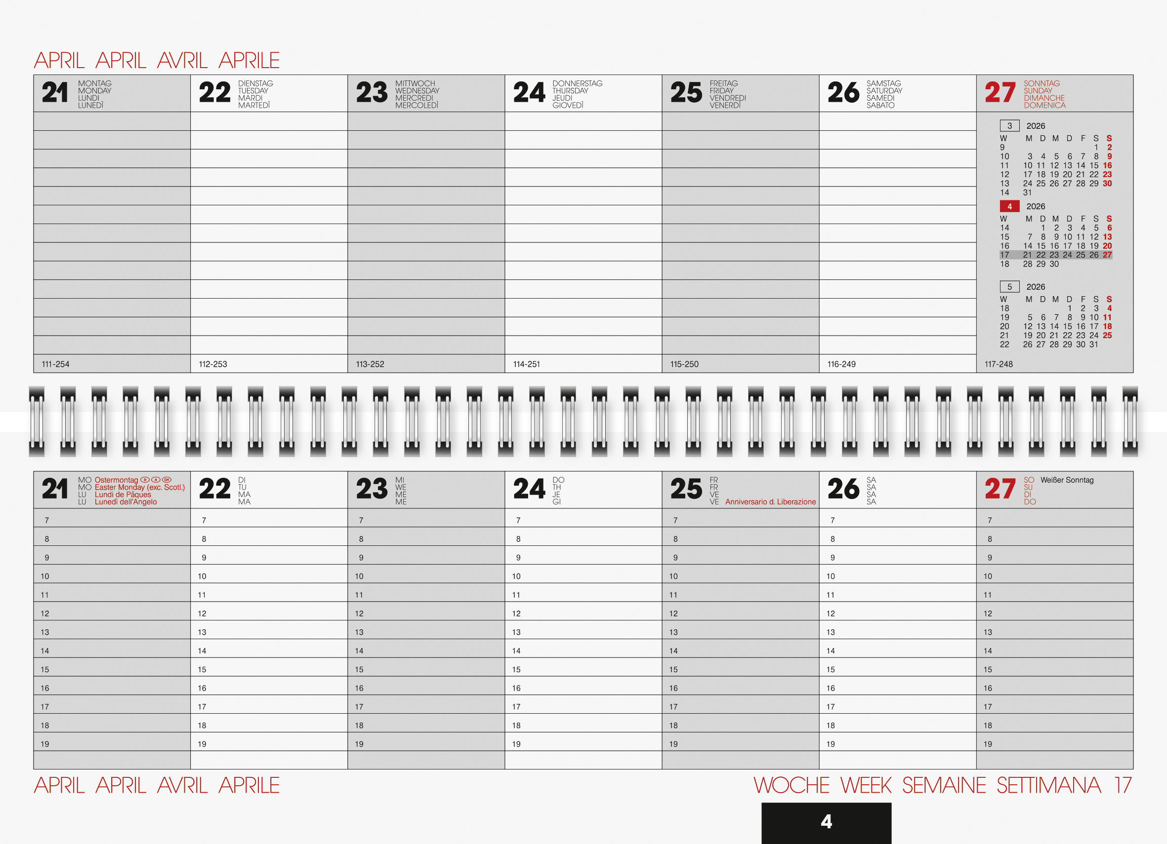 Tischquerkalender Soft Livello