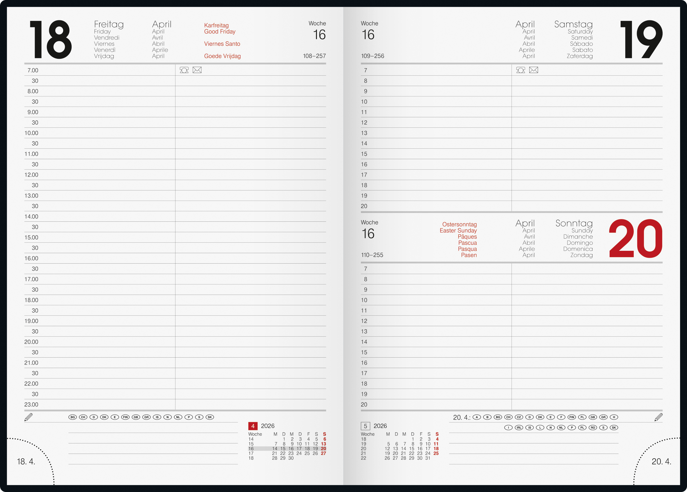 Buchkalender Modell 795 Kunstleder Soft Livello
