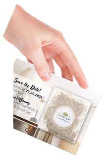 Promo Card STAND UP & Promo Card mit Pergamentbriefchen