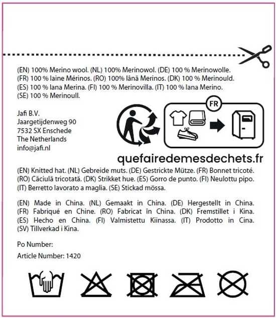 Strickmütze, 100% Merinowolle