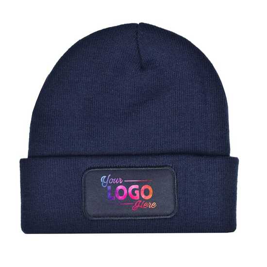 Strickmütze mit Label 100% rPET