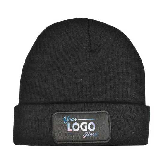 Strickmütze mit Label 100% rPET