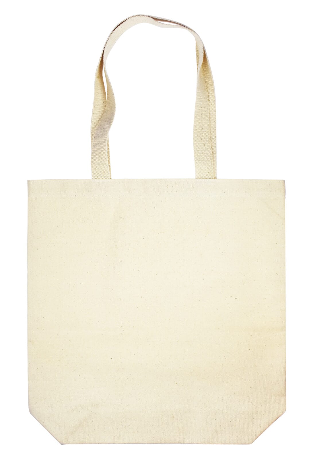 Bauwolltasche mit langen Henkeln und Bodenfalte, 300 gr/m²