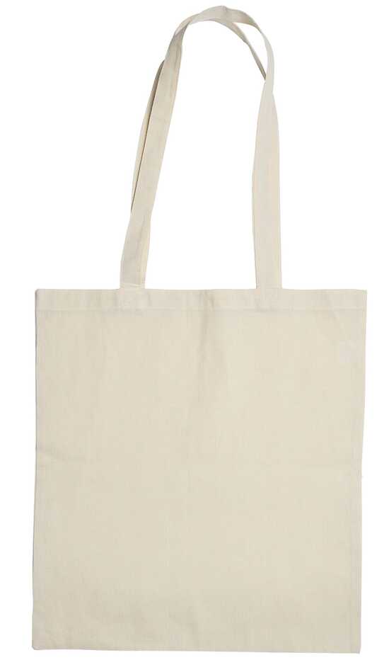 Bio-Baumwolltasche mit langen Henkeln, 135 gr/m²
