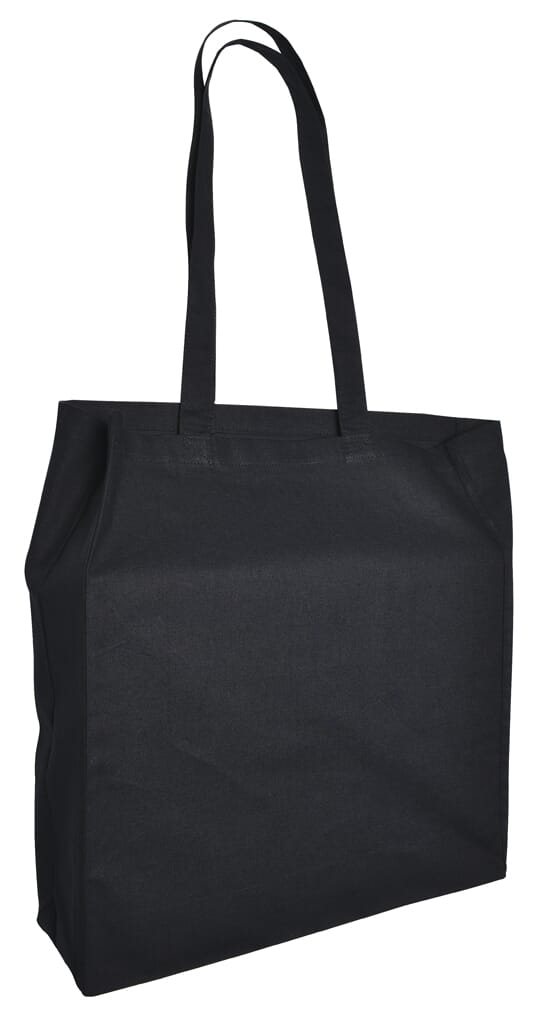 Baumwolltaschen mit langen Henkeln und Bodenfalte, 140 gr/m²