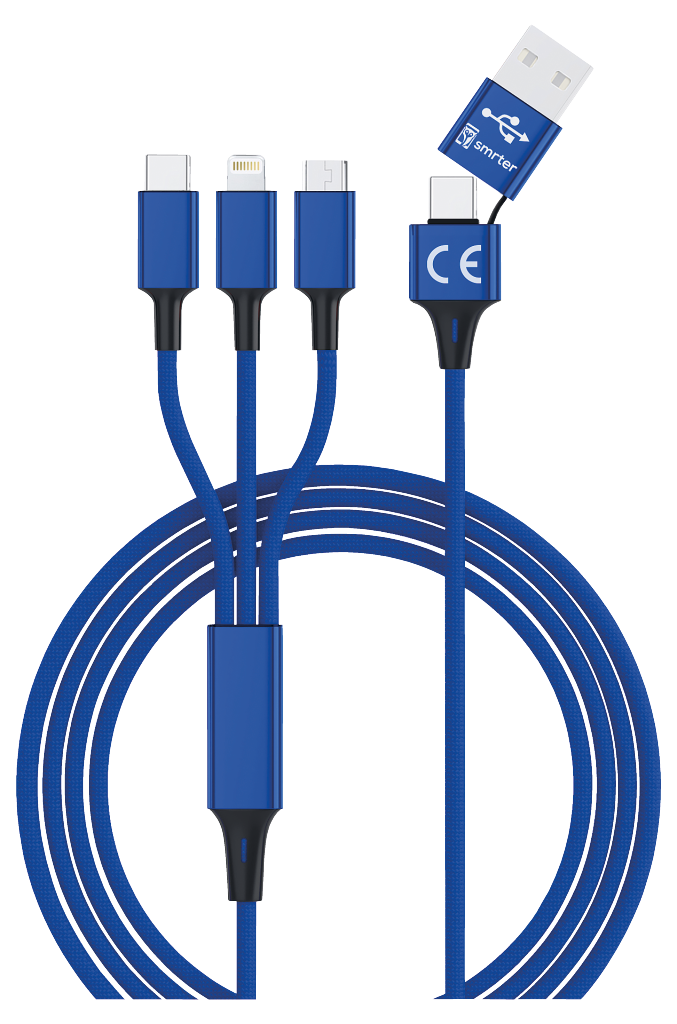 5in1 USB-Ladekabel mit USB-C/USB Kombistecker