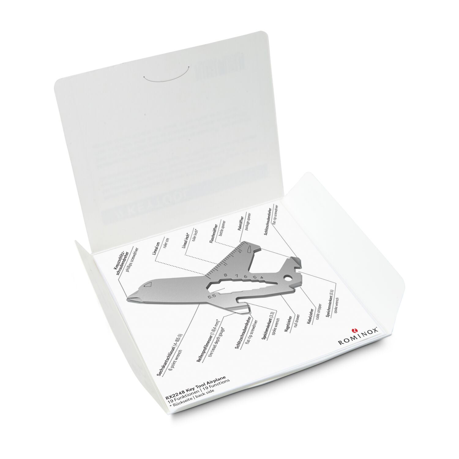 Das Key Tool kommt in einem „Merry Christmas”-Mäppchen inkl. Funktionsbeschreibung. „An die Werkzeuge, fertig, los“!