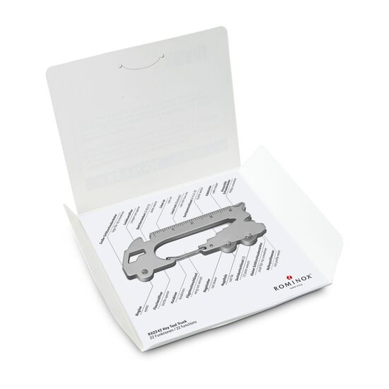 Key Tool in einem „Super Dad”-Mäppchen inkl. Funktionsbeschreibung. „An die Werkzeuge, fertig, los“!