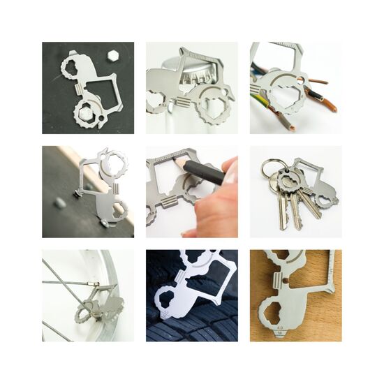 Key Tool in einem „Super Dad”-Mäppchen inkl. Funktionsbeschreibung. „An die Werkzeuge, fertig, los“!