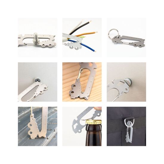 Key Tool in einem „Viel Glück”-Mäppchen inkl. Funktionsbeschreibung. „An die Werkzeuge, fertig, los“!