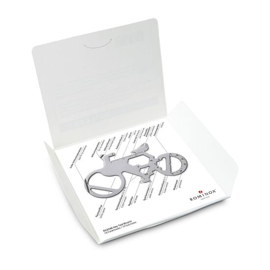 Key Tool in einem „Viel Glück”-Mäppchen inkl. Funktionsbeschreibung. „An die Werkzeuge, fertig, los“!