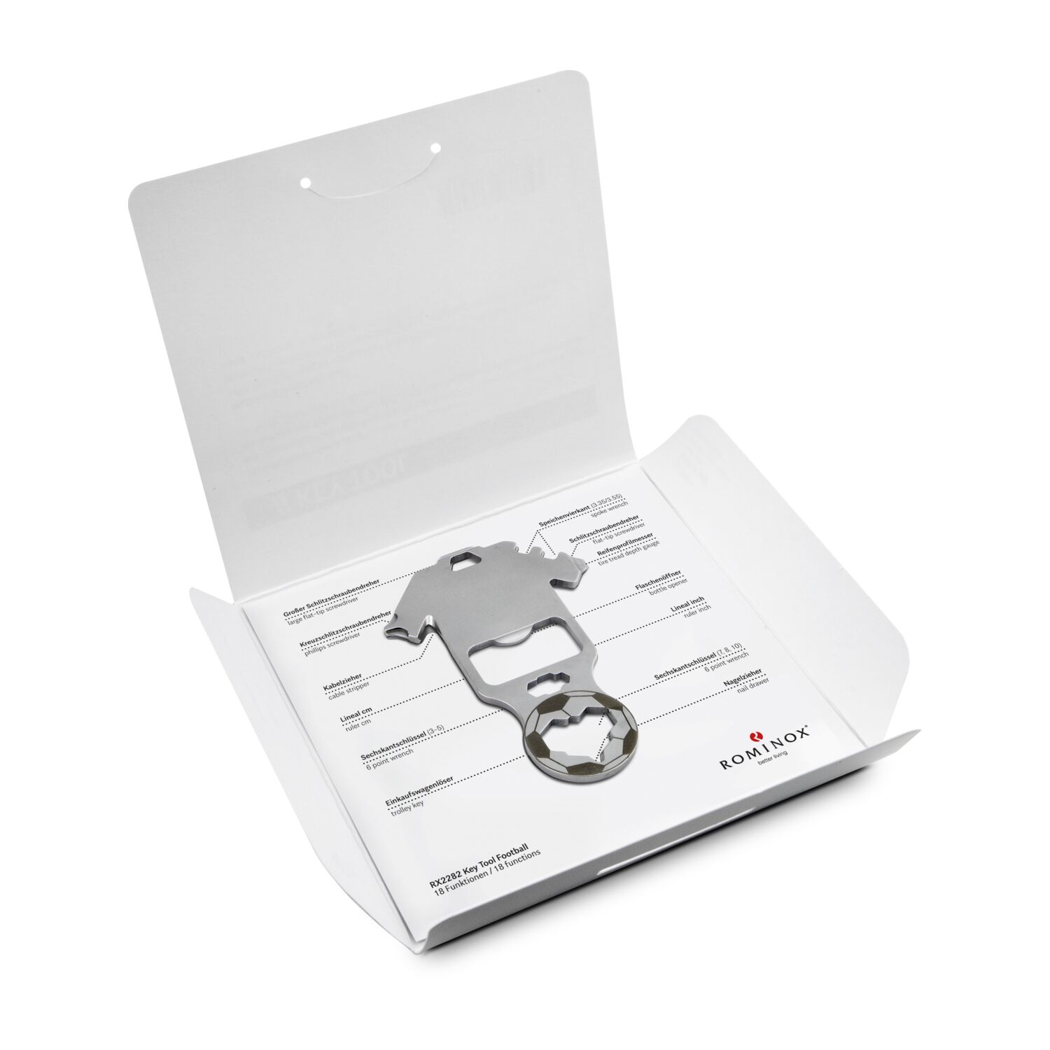 Key Tool in einem „Frohe Weihnachten”-Mäppchen inkl. Funktionsbeschreibung. „An die Werkzeuge, fertig, los“!