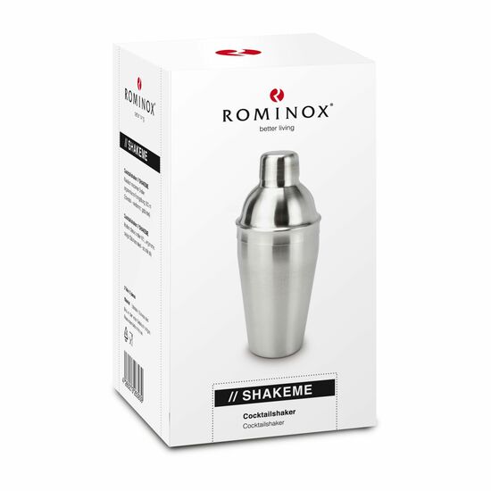 Klassisch moderner Shaker, ergonomische Formgebung, 500 ml (Edelstahl - seidenmatt gebürstet)