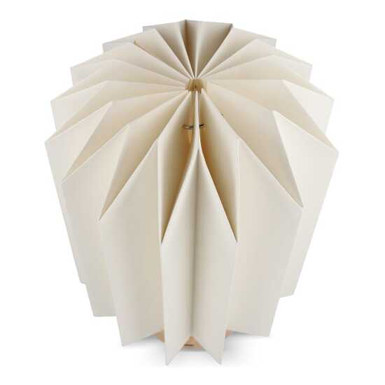 Coollux faltbare Papier-LED-Lampe Eos auf Holzsockel, 25 cm (Briefkastengröße)
