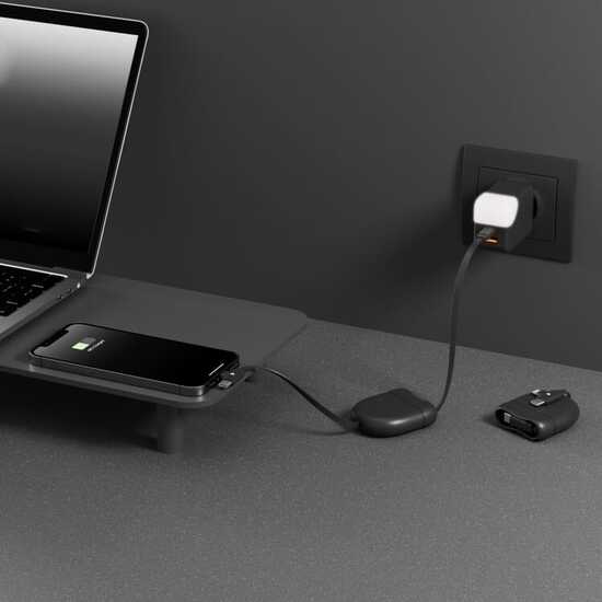 Xoopar ICE-R Einziehbares USB-C- und Lightning-Kabel 60 W 1 Meter