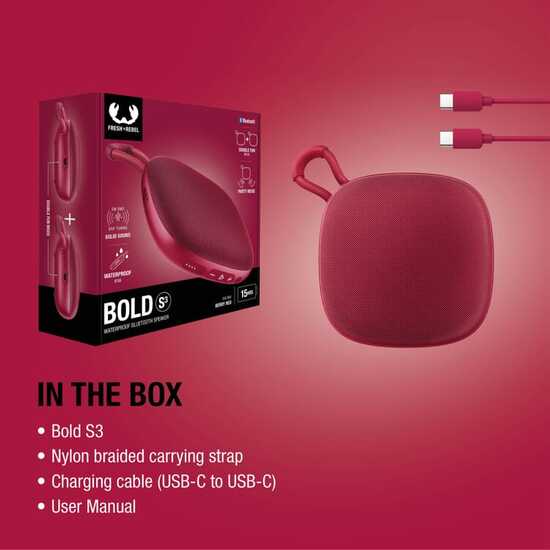 Fresh n Rebel Bold S3 wasserdichter Bluetooth-Lautsprecher