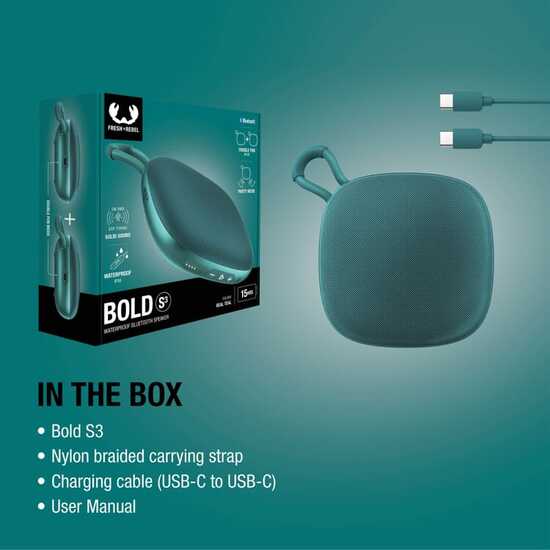 Fresh n Rebel Bold S3 wasserdichter Bluetooth-Lautsprecher