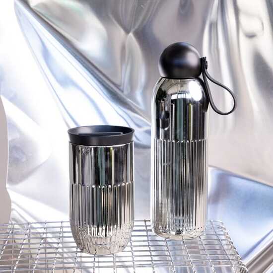 Sagaform Tekla Stahlisolierflasche Chrom (recycelt) 500 ml
