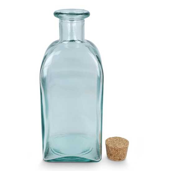 InSideOut Square Recycelte Glaswasserflasche ReuuZ mit Korkverschluss 1 l
