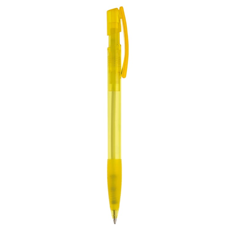 Kugelschreiber Nash Transparent mit Gummigriff