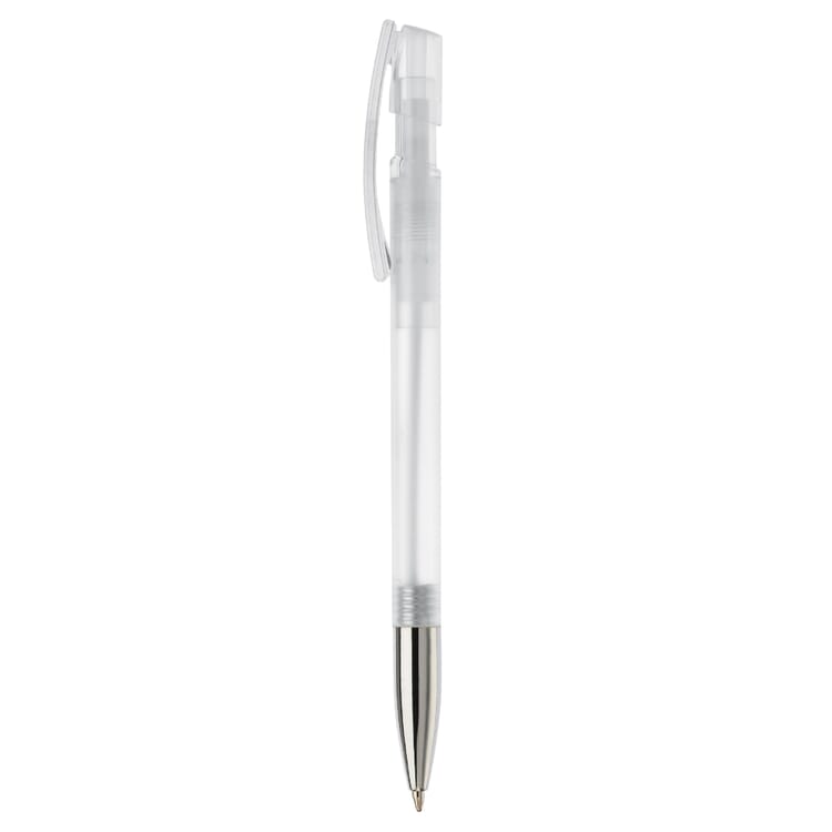 Kugelschreiber Nash Transparent mit Metallspitze