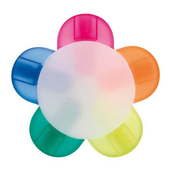 Textmarker Blume mit 5 Farben