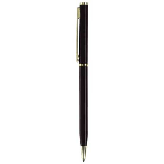 Metallkugelschreiber Slim mit Gold Applikation