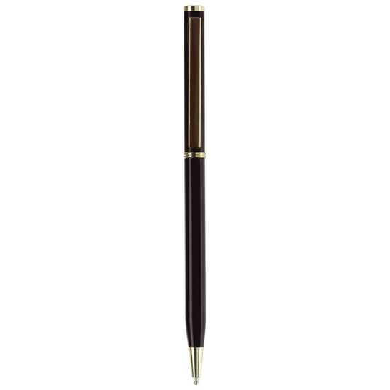 Metallkugelschreiber Slim mit Gold Applikation