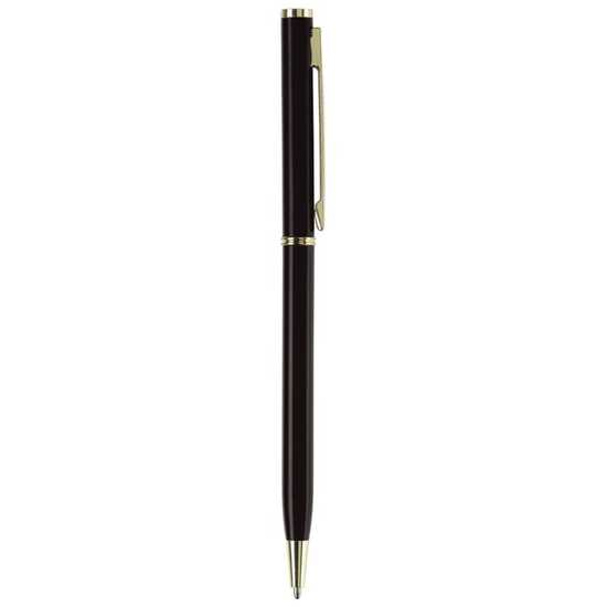 Metallkugelschreiber Slim mit Gold Applikation