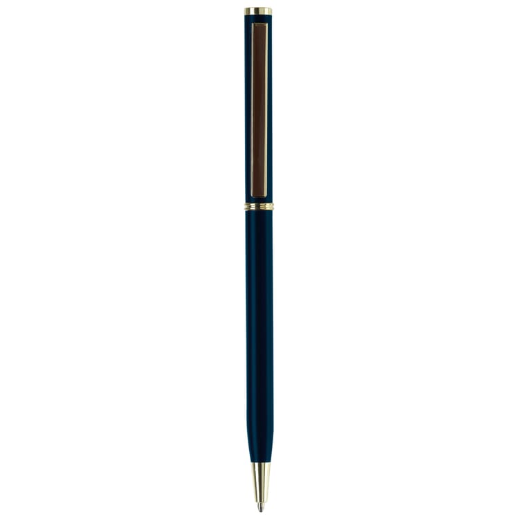 Metallkugelschreiber Slim mit Gold Applikation