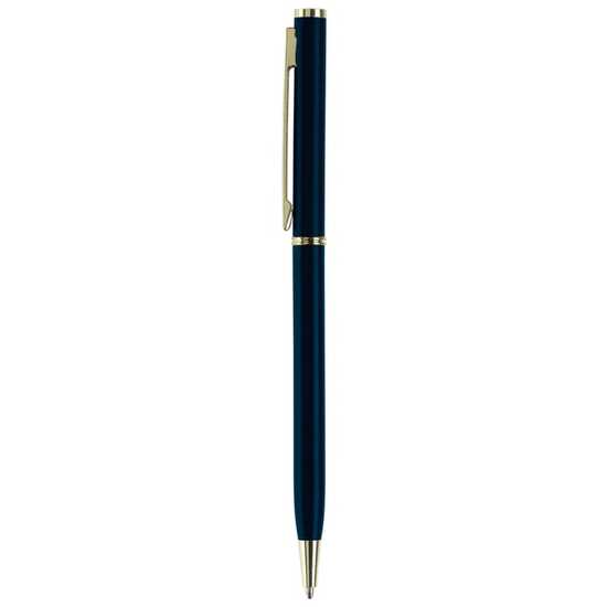 Metallkugelschreiber Slim mit Gold Applikation