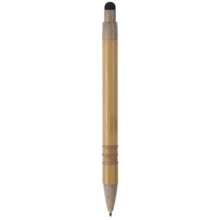 Kugelschreiber Bambus mit Touchpen und Weizenstroh Elementen