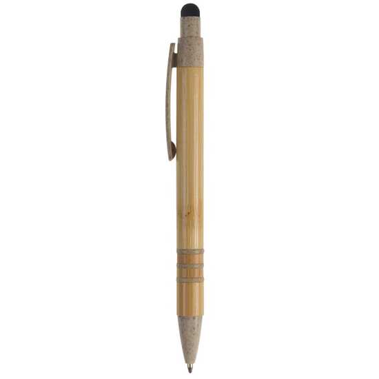 Kugelschreiber Bambus mit Touchpen und Weizenstroh Elementen