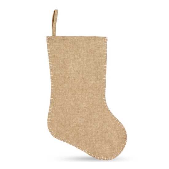 Weihnachtsstrumpf im Jute-Stil mit Ziernaht 40 cm