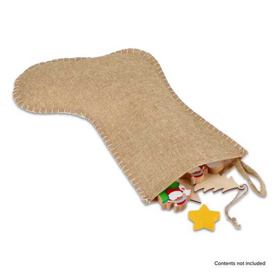 Weihnachtsstrumpf im Jute-Stil mit Ziernaht 40 cm