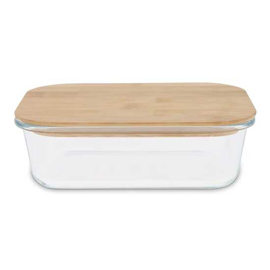 Lunchbox aus Glas mit Bambusdeckel
