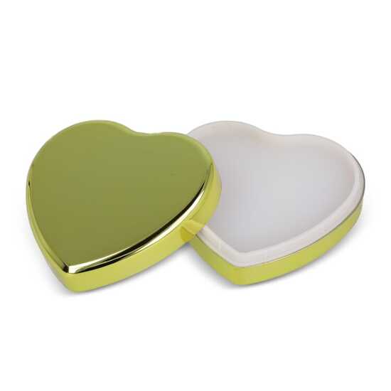 Lippenbalsam  in Flacher metallischer Herzformdose