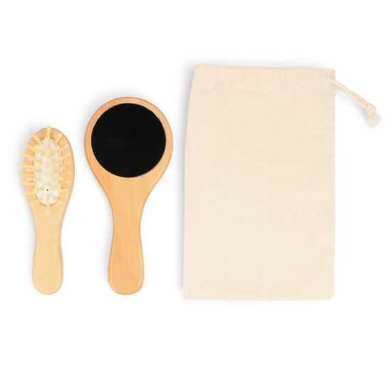 Schima superba Holz Pinsel & Spiegel Set