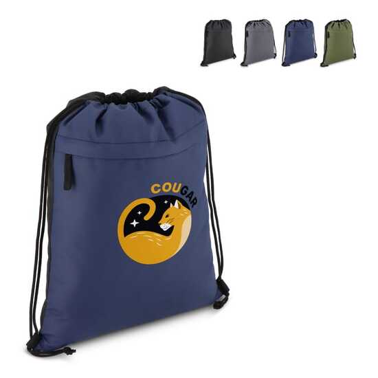 PU-beschichtete R-PET 600D Kordeltasche 33 x 42 cm