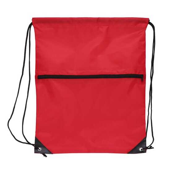 Kordelzugtasche 210T R-PET mit Reißverschluss