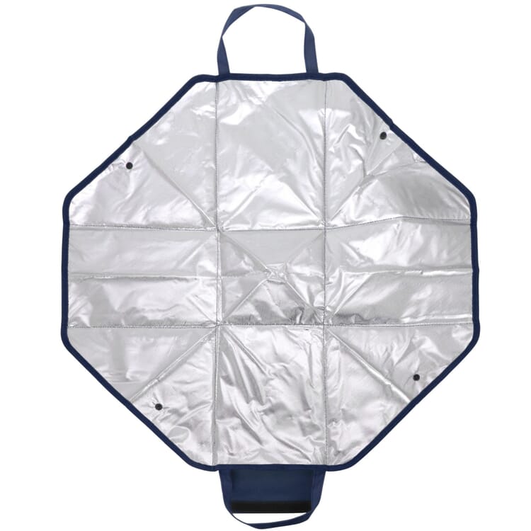Gefaltete Kühltasche und Picknickmatte