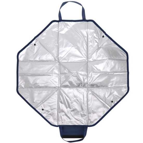 Gefaltete Kühltasche und Picknickmatte
