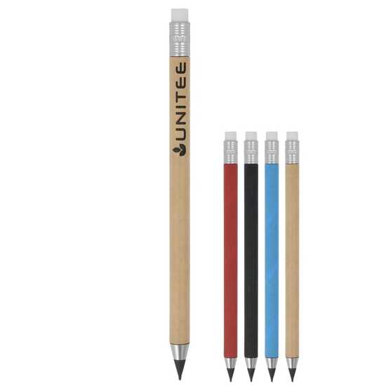 Nachhaltiger Papierstift mit Radiergummi