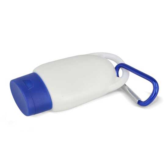 Sonnenschutzlotion mit Karabiner SPF30 aus recyceltem Material