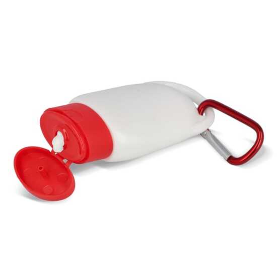 Sonnenschutzlotion mit Karabiner SPF30 aus recyceltem Material