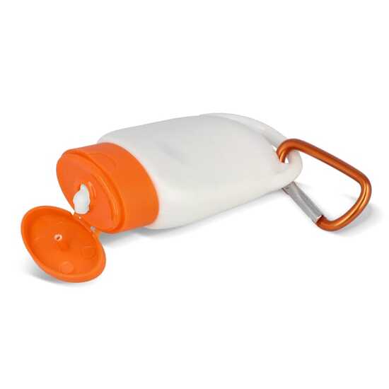 Sonnenschutzlotion mit Karabiner SPF30 aus recyceltem Material