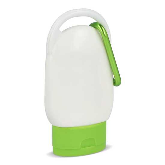 Sonnenschutzlotion mit Karabiner SPF30 aus recyceltem Material